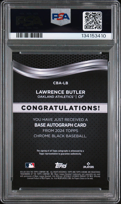 2024 Topps Chrome Black Autographs Lawrence Butler PSA 9