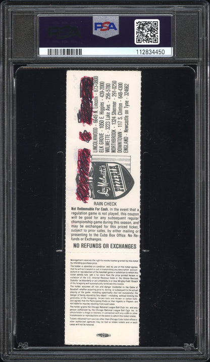 1984 Chicago Cubs-Full The "sandberg Game" PSA A