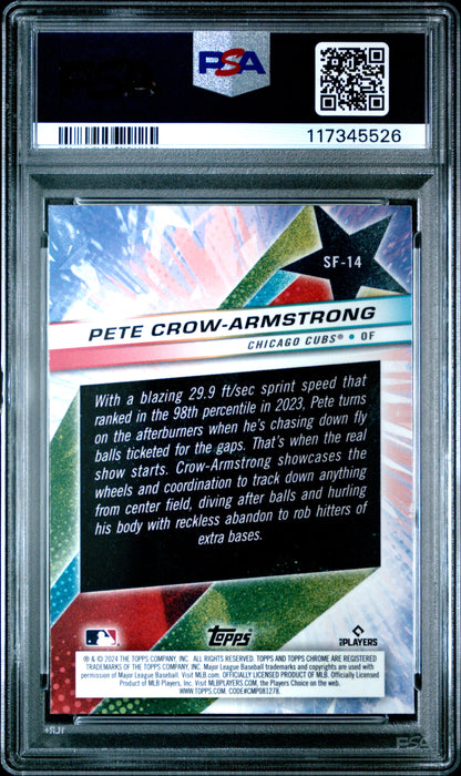 2024 Topps Chrome Cosmic Starfractor Pete Crow-Armstrong PSA 7