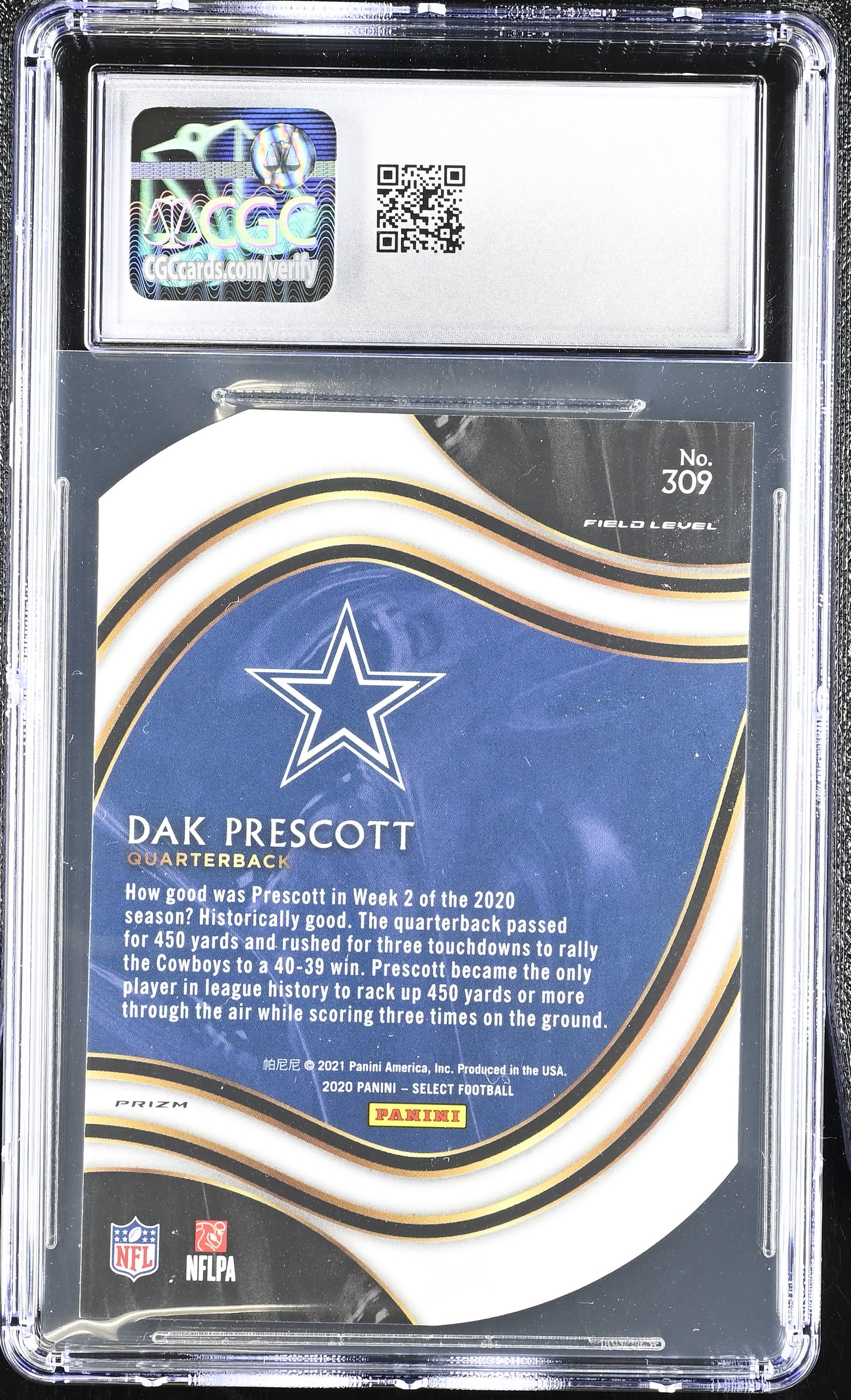 2020 Panini Select Dak Prescott Red Die-Cut CGC 10