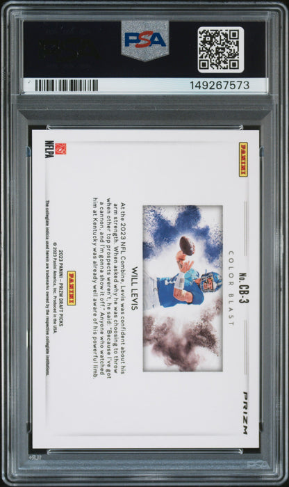 2023 Panini Prizm Draft Picks Color Blast Will Levis PSA 8