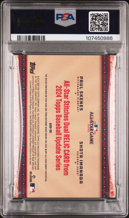 2024 Topps Update All-Star Stitches Dual Relics Imanaga Skenes As RLC PLT 1/1 PSA 9