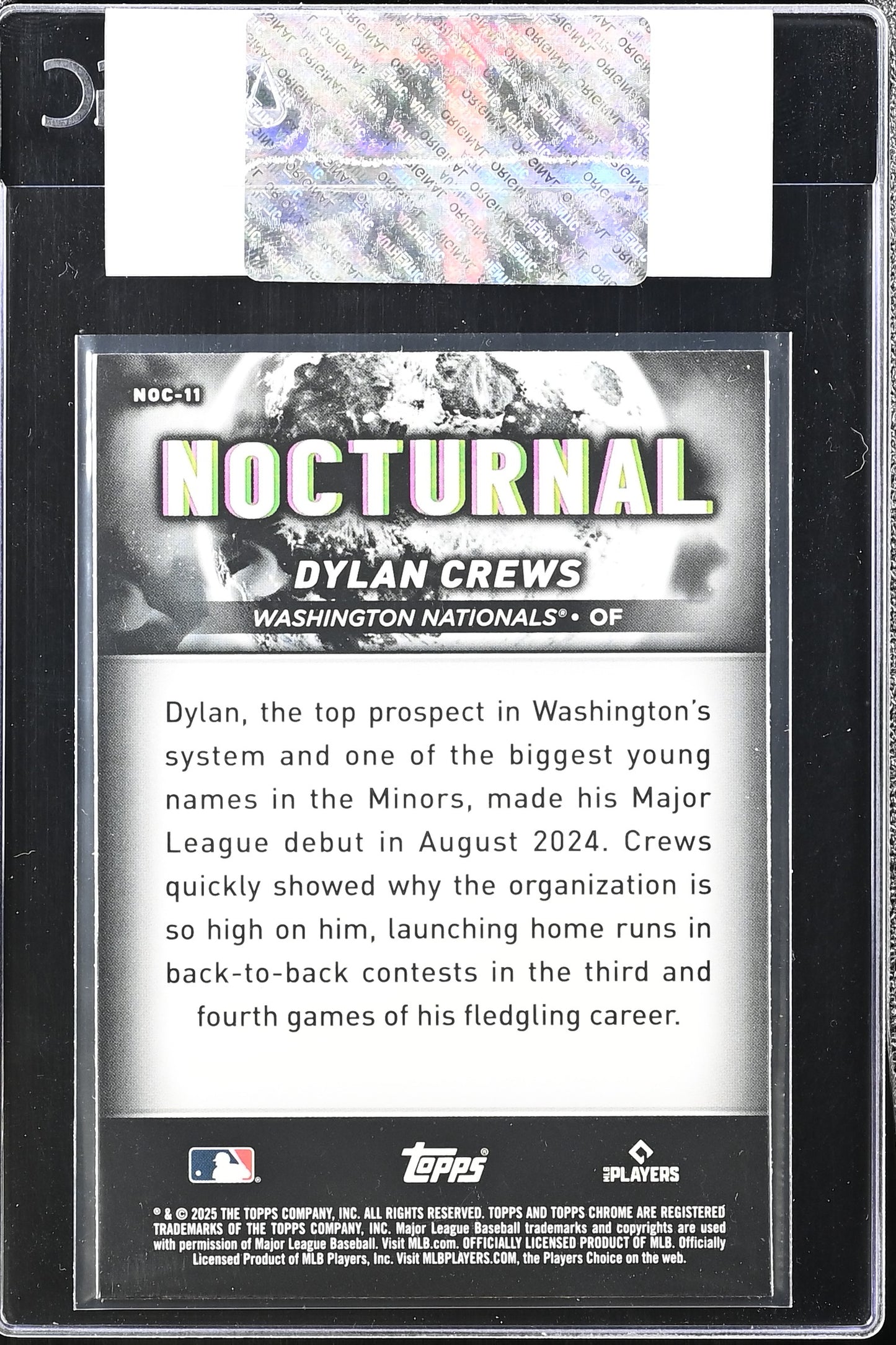 2025 Topps Chrome Black Dylan Crews Nocturnal CGC Authentic