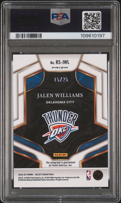 2022 Panini Select Rookie Signatures Jalen Williams Tie Dye /25 PSA 9