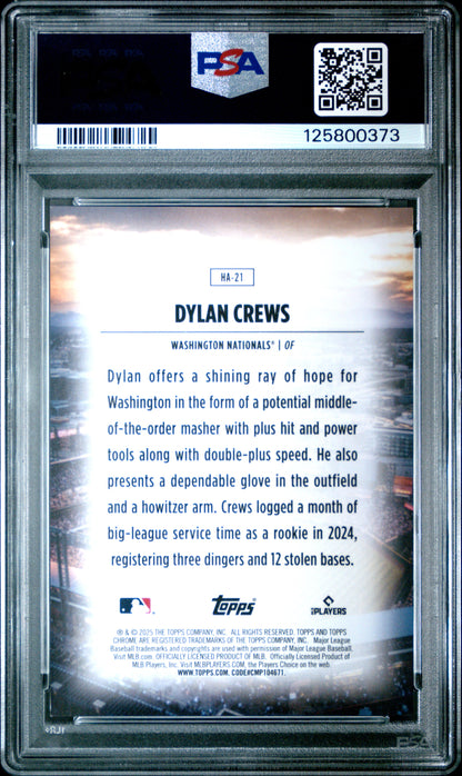 2025 Topps Chrome Home Field Advantage Dylan Crews PSA 9