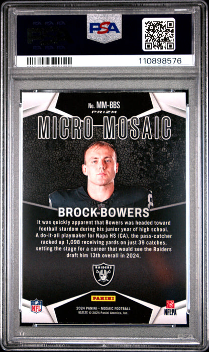 2024 Panini Mosaic Micro Mosaic Brock Bowers RC PSA 10