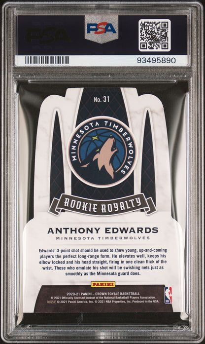 2020 Panini Crown Royale Rookie Royalty Anthony Edwards 05/99 PSA 10