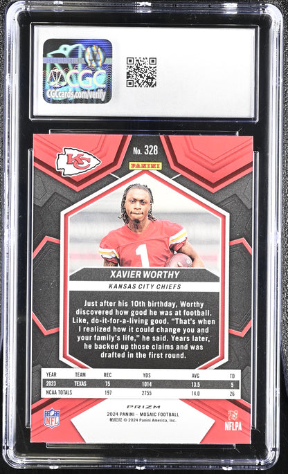 2024 Panini Mosaic Xavier Worthy Mosaic CGC 10
