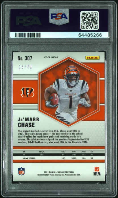 2021 Panini Mosaic Ja’Marr Chase Purple PSA 10