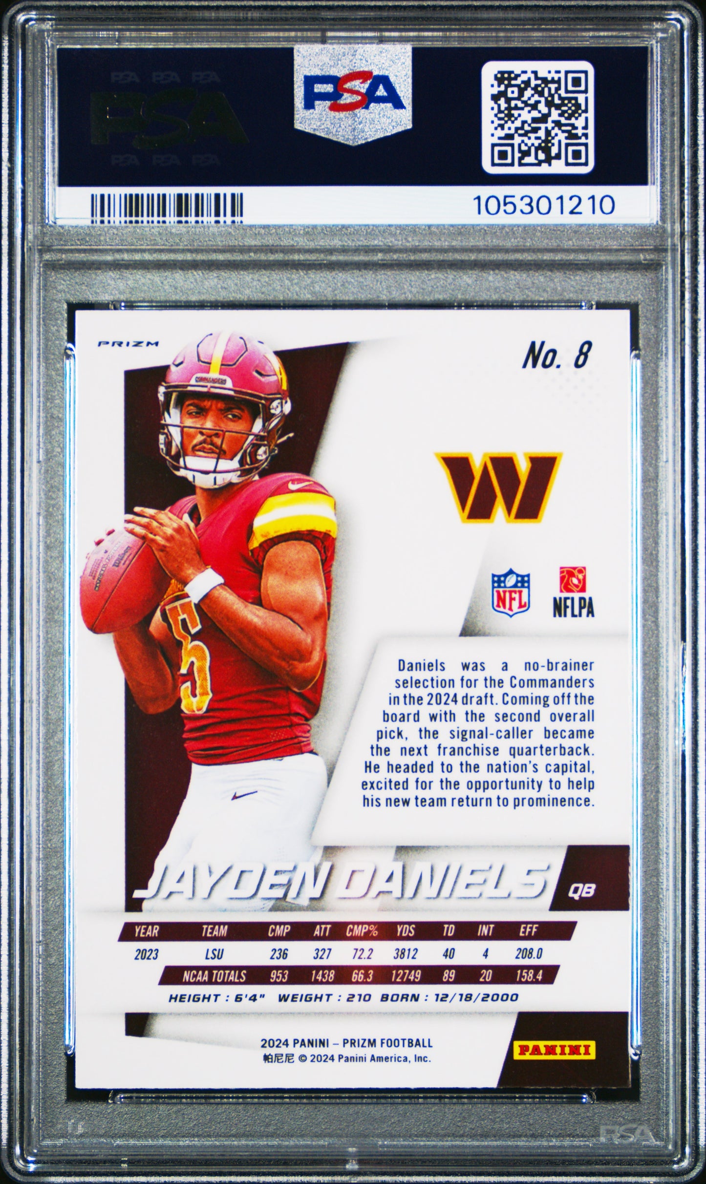 2024 Panini Prizm Prizm Flashback Rookie Jayden Daniels #8 PSA 9