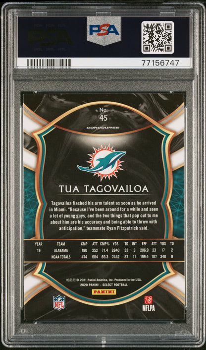 2020 Panini Select Tua Tagovailoa #45 PSA 10