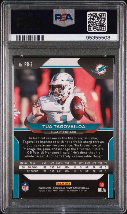 2020 Panini Chronicles Prizm Black Tua Tagovailoa #PB2 PSA 10