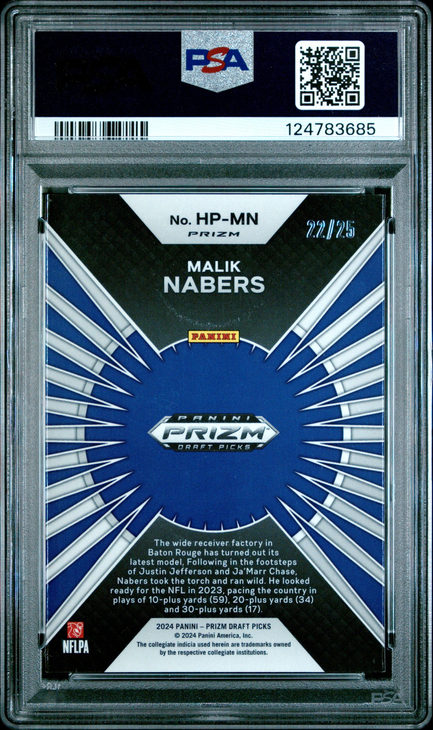 2024 Panini Prizm Draft Picks Hype Malik Nabers Mojo /25 PSA 10