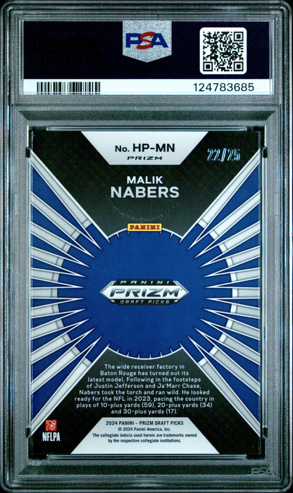 2024 Panini Prizm Draft Picks Hype Malik Nabers Mojo /25 PSA 10