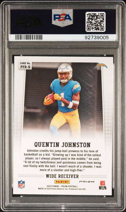 2023 Panini Prizm Prizm Flashback Rookie Quentin Johnston #PFR9 No Huddle PSA 10