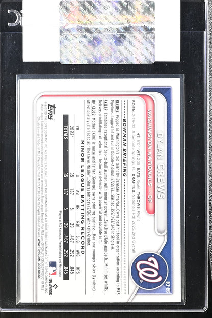 2024 Bowman Chrome Dylan Crews Etched in Glass Variation Prospects CGC Authentic
