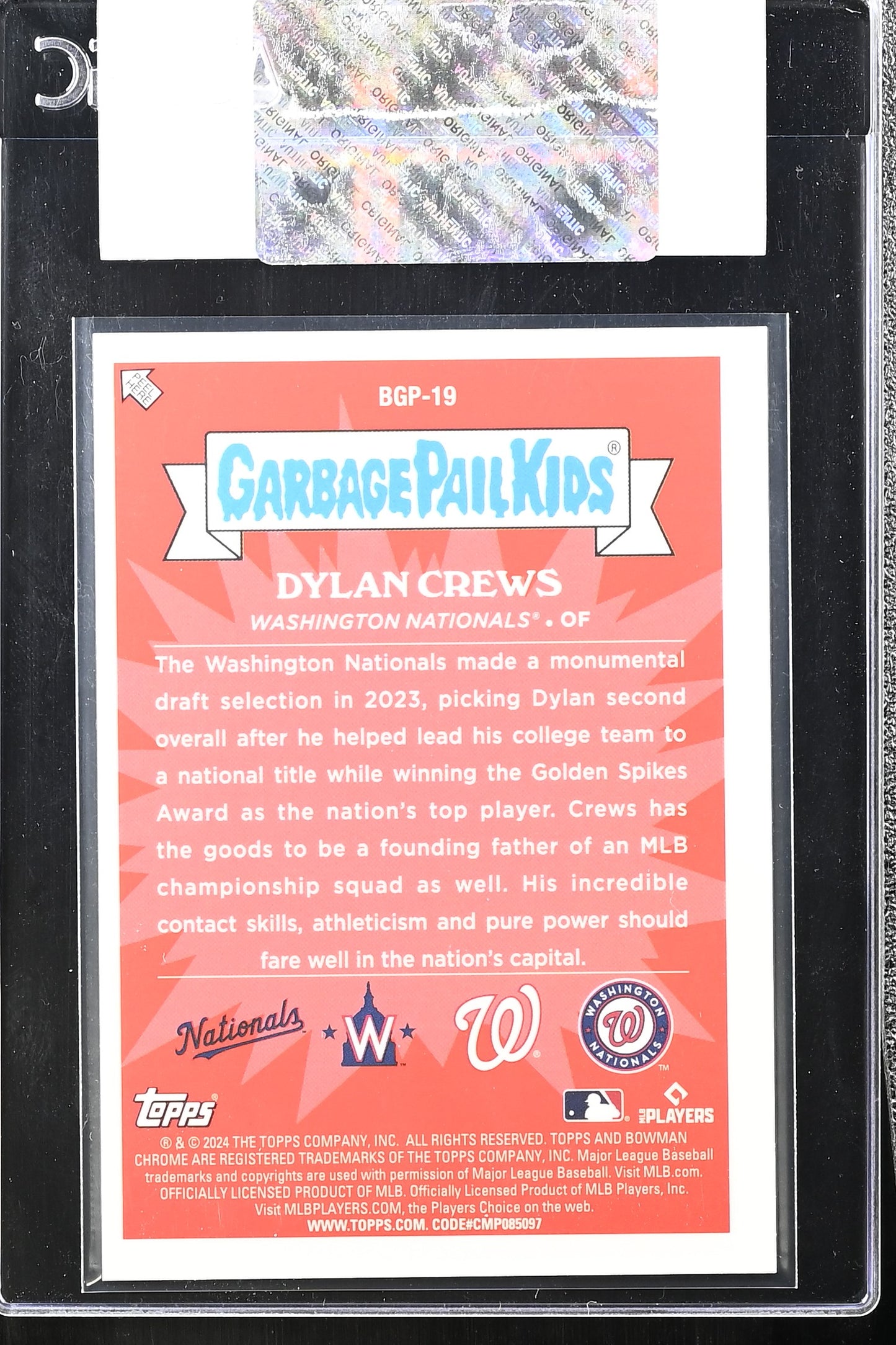 2024 Bowman Chrome Mega Box Dylan Crews Garbage Pail Kids CGC Authentic