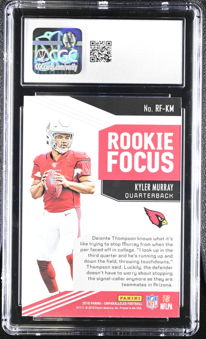 2019 Panini Unparalleled Kyler Murray Rookie Focus CGC 10