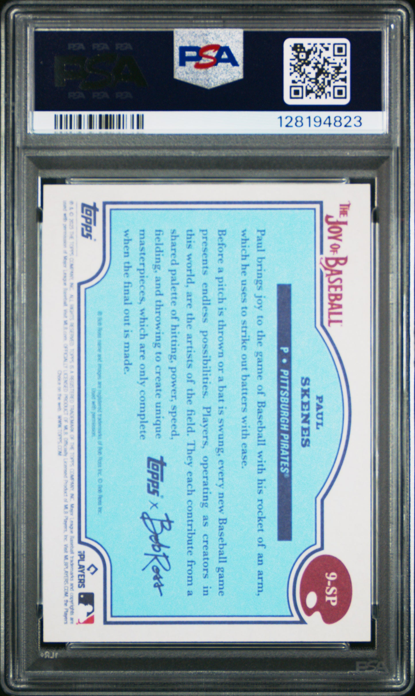 2025 Topps X Bob Ross The Joy Of Baseball Paul Skenes Beauty Is Everywhere PSA 9