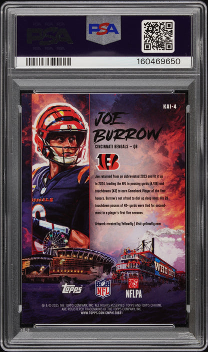 2025 Topps Chrome Kaiju Joe Burrow PSA 10