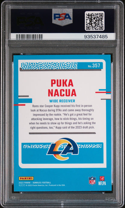 2023 Panini Donruss Puka Nacua #357 Press Proof Blue PSA 9