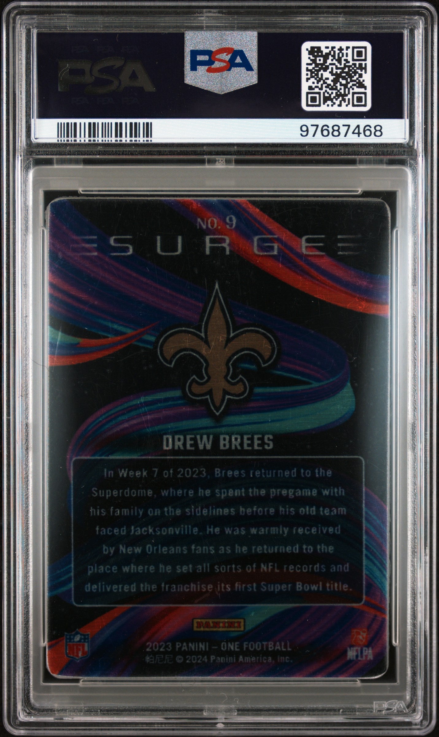 2023 Panini One Surge Drew Brees #9 PSA 7