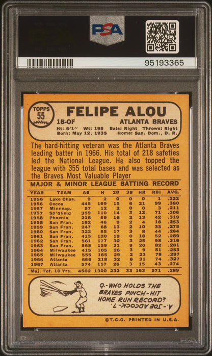 1968 Topps Felipe Alou PSA 4