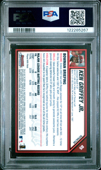 2007 Bowman Chrome Ken Griffey JR. Refractor PSA 9