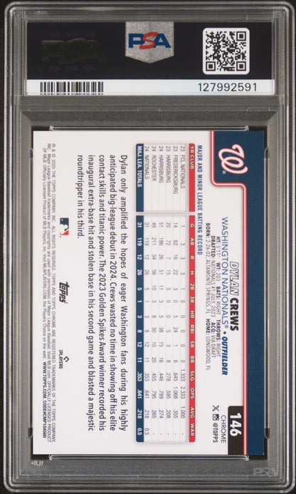 2025 Topps Chrome Dylan Crews Variation Gold Speckle 21/50 PSA 9