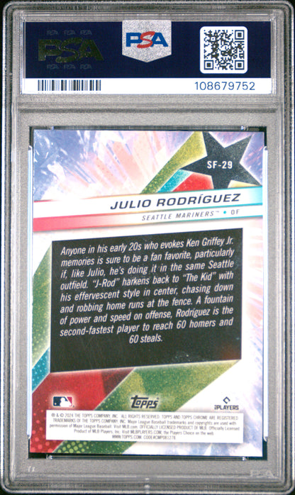 2024 Topps Chrome Cosmic Starfractor Julio Rodriguez PSA 10