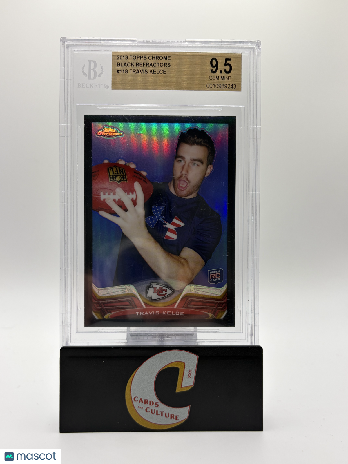 2013 Topps Chrome Black Refractors Travis Kelce /299 BGS 9.5