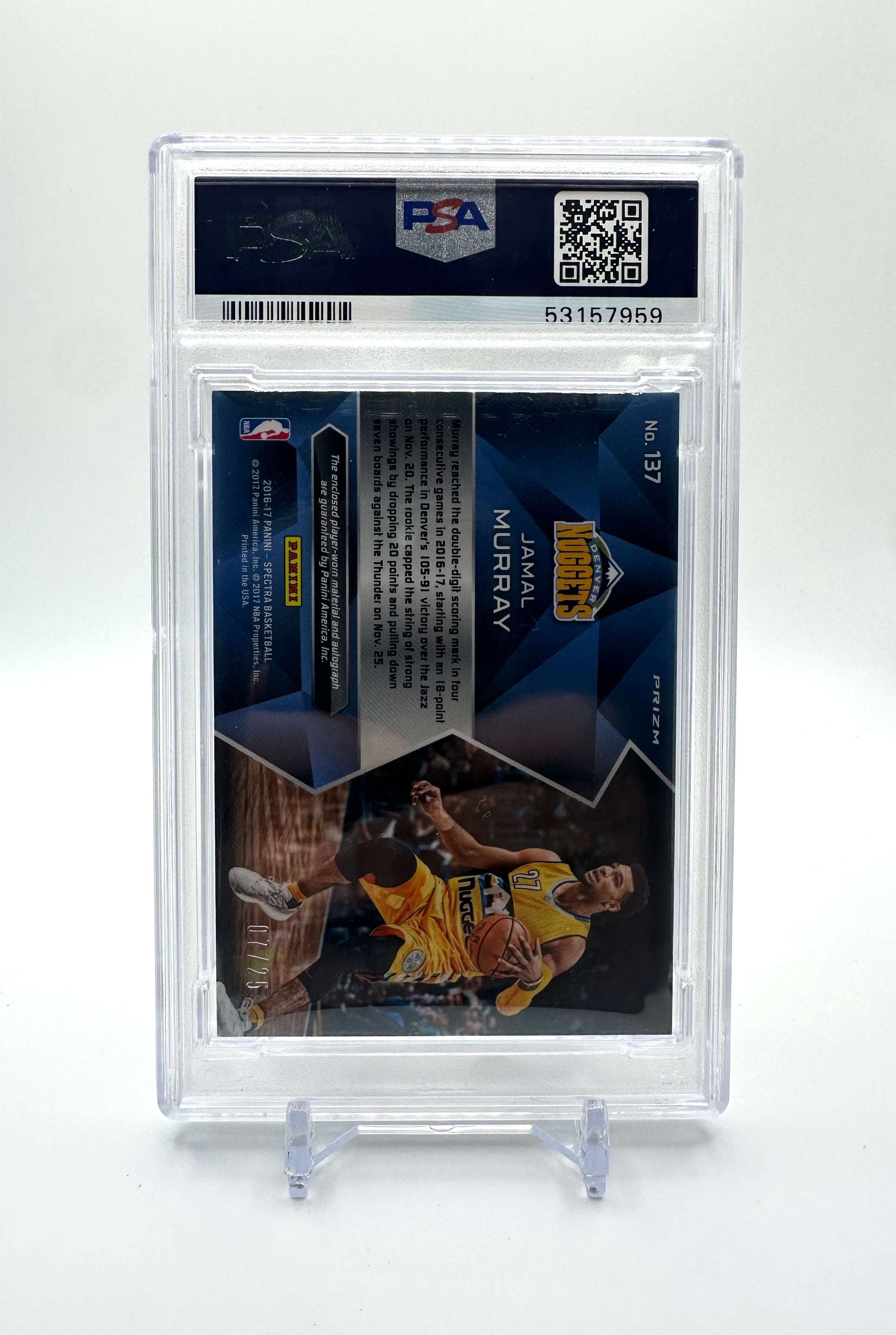 2016 Panini Spectra Jamal Murray Neon Green /25 RPA PSA 9