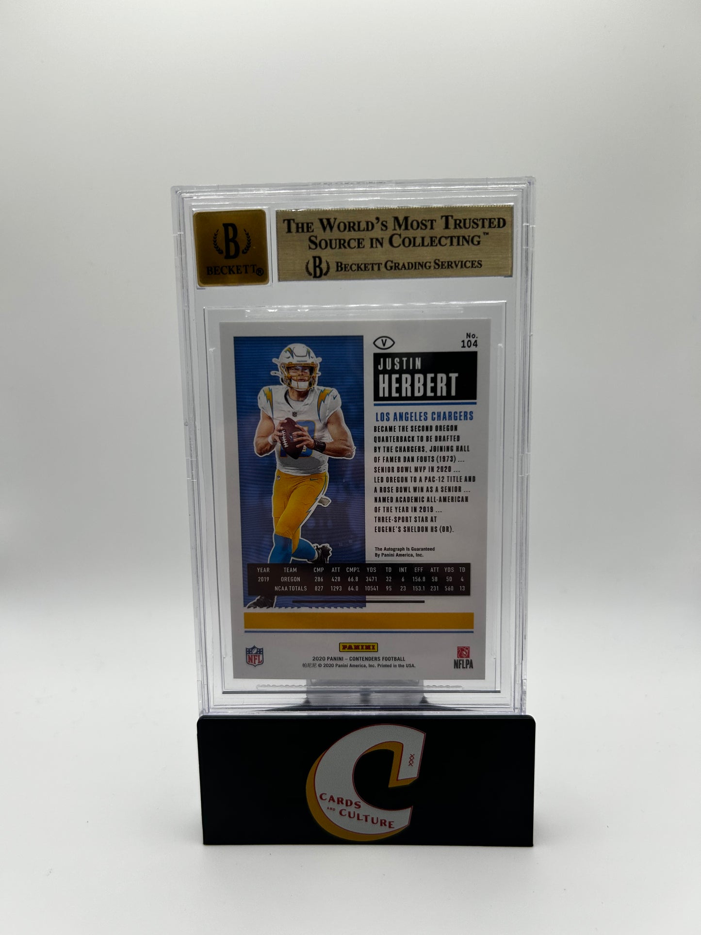 2020 Panini Contenders Justin Herbert SP RC /250 BGS 9.5 Auto 10