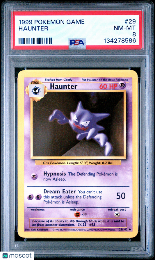 1999 Pokemon Game Haunter PSA 8