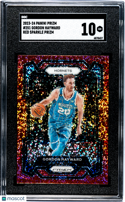 2023 Panini Prizm Gordon Hayward Red Sparkle SGC 10
