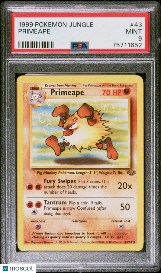 1999 Pokemon Jungle Primeape PSA 9