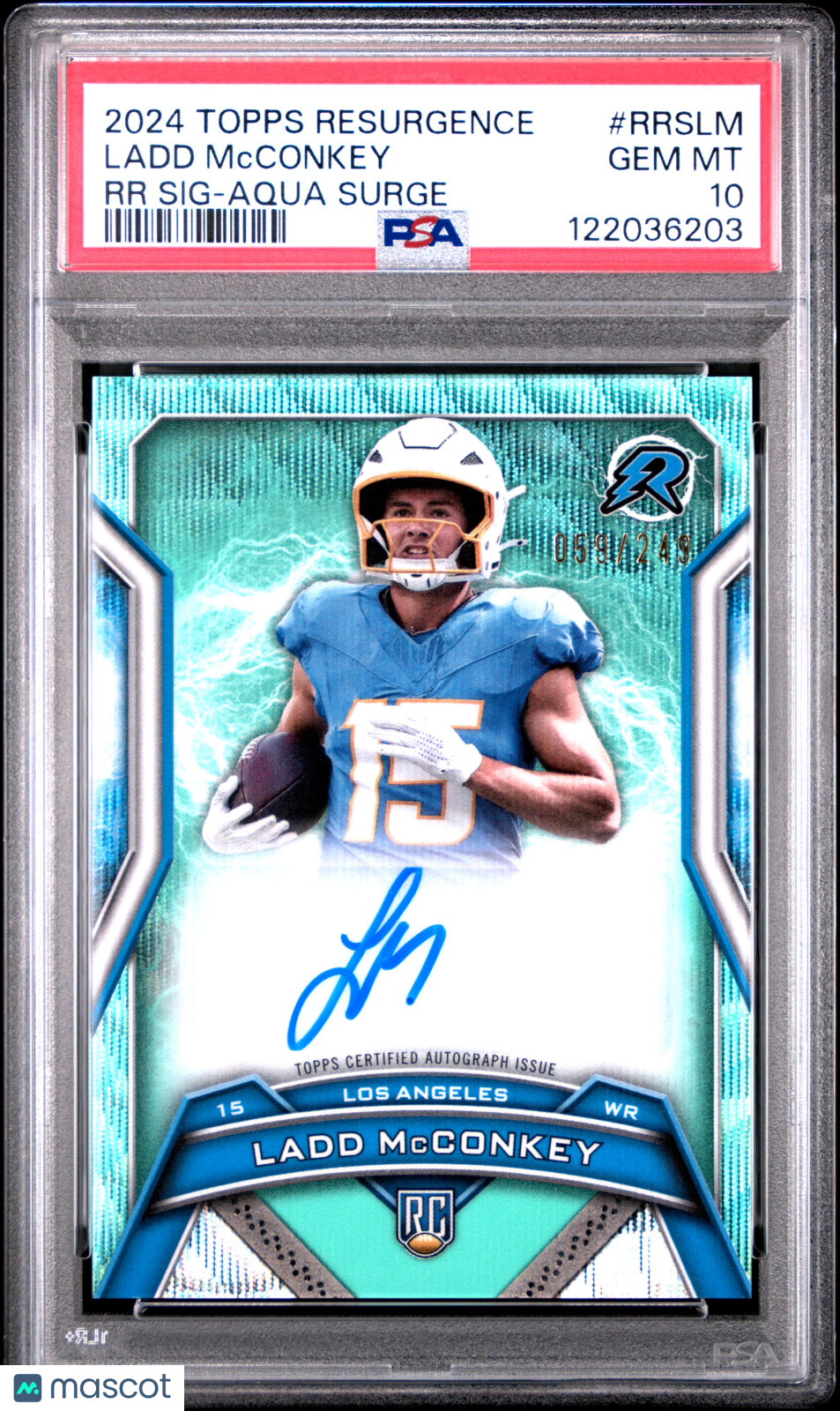 2024 Topps Resurgence Resurgence Rookie Signatures Ladd Mcconkey /249 PSA 10