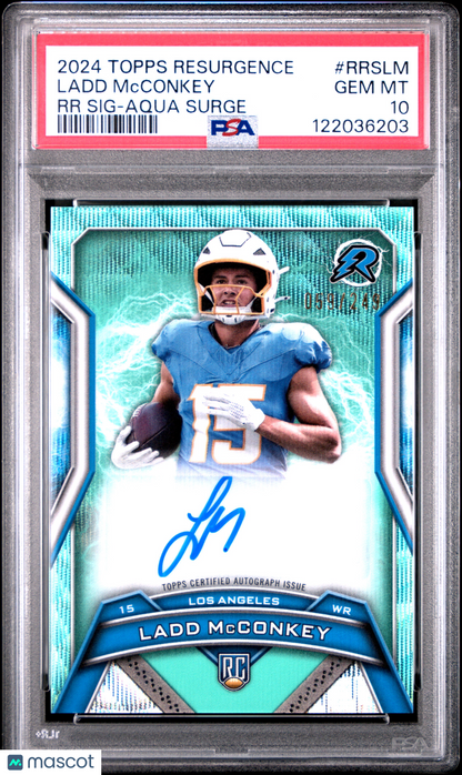 2024 Topps Resurgence Resurgence Rookie Signatures Ladd Mcconkey /249 PSA 10