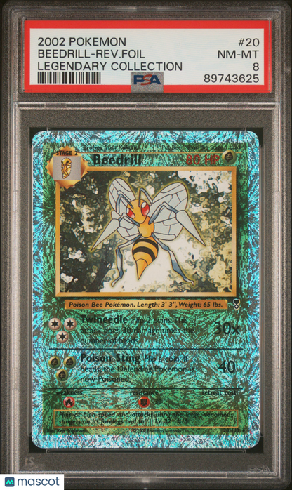 2002 Pokemon Legendary Collection Beedrill-Rev. Foil #20 Legendary Collection PSA 8