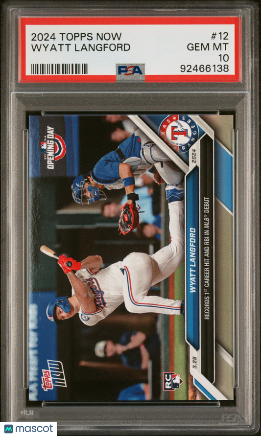 2024 Topps Now Wyatt Langford PSA 10