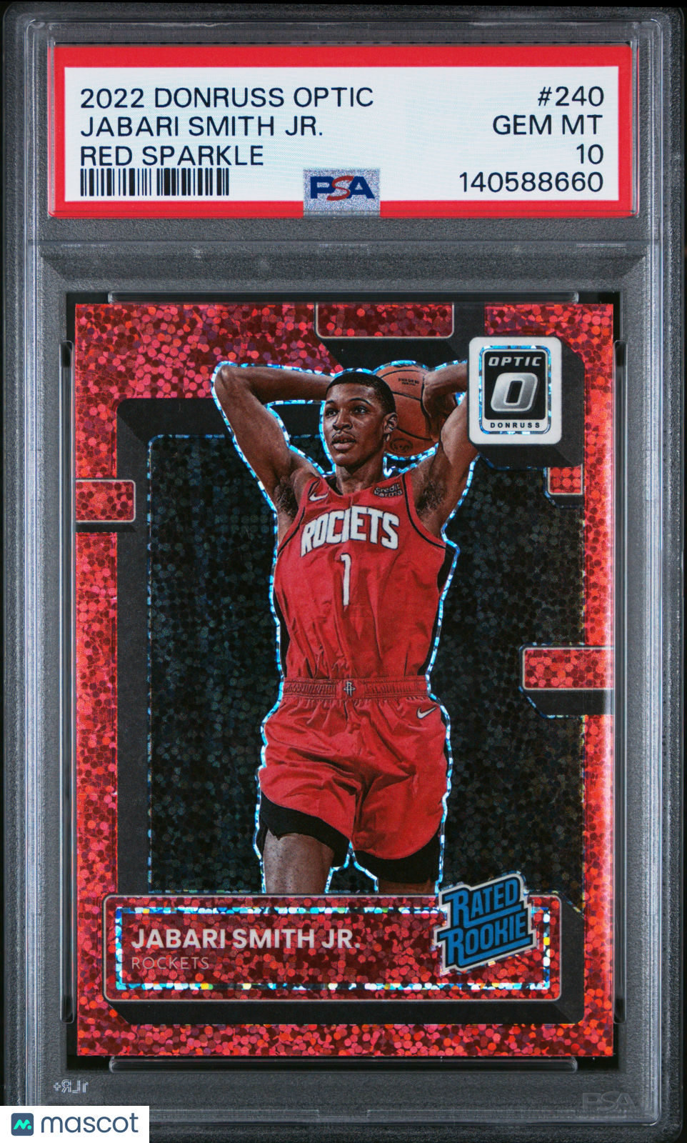 2022 Panini Donruss Optic Jabari Smith JR. Red Sparkle PSA 10