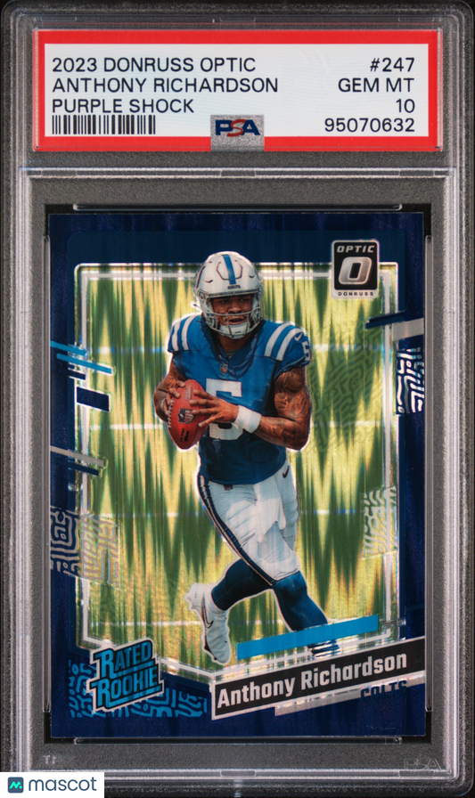 2023 Panini Donruss Optic Anthony Richardson #247 Purple Shock PSA 10