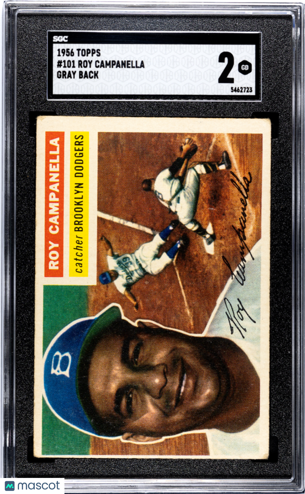 1956 Topps Roy Campanella Gray Back SGC 2