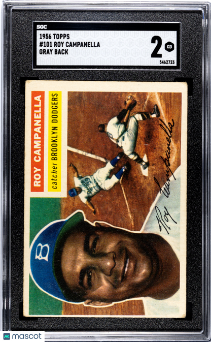 1956 Topps Roy Campanella Gray Back SGC 2