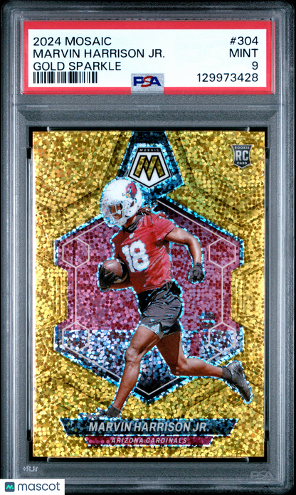 2024 Panini Mosaic Marvin Harrison JR. Gold Sparkle PSA 9