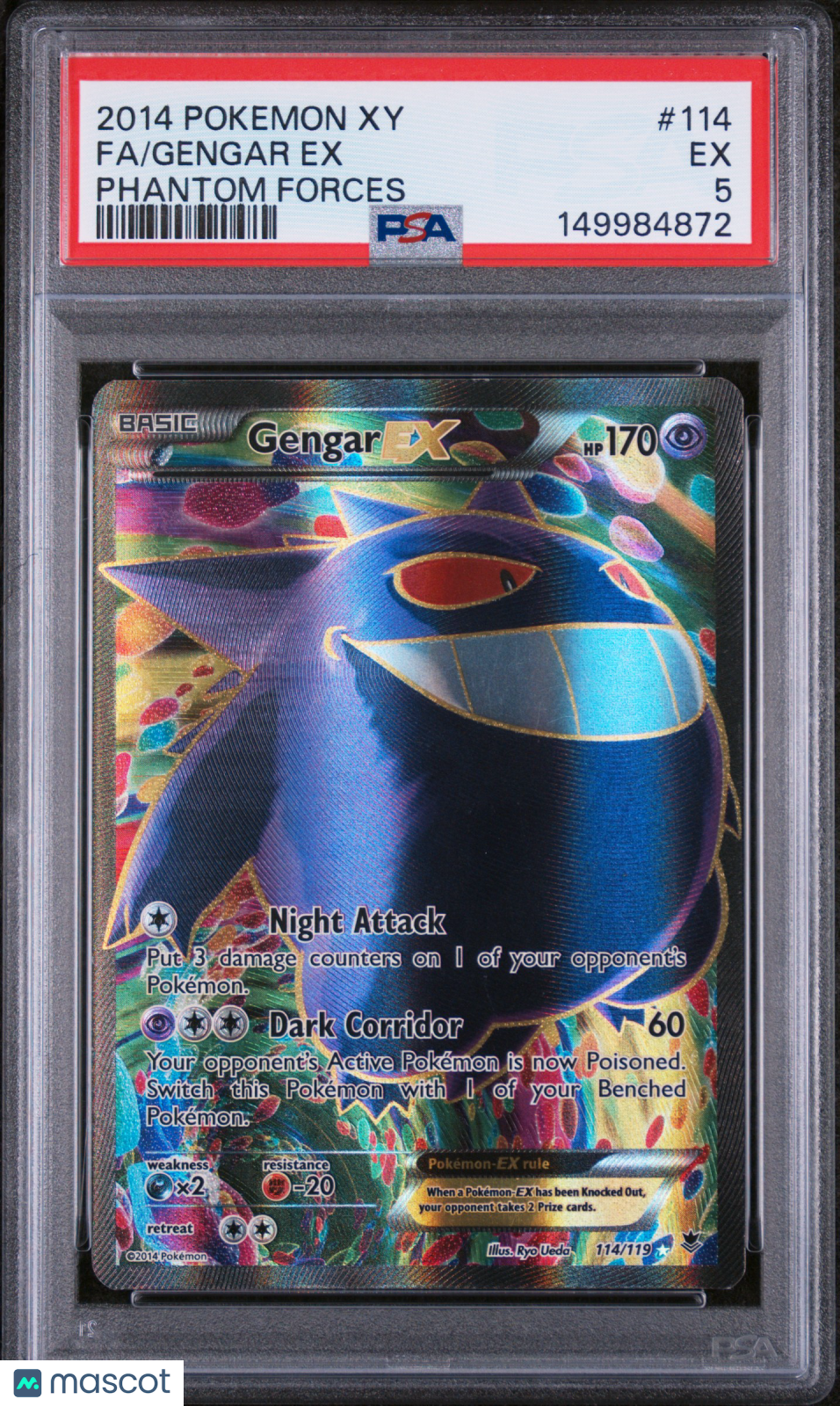 2014 Pokemon Xy Phantom Forces Gengar EX Phantom Forces Fa PSA 5