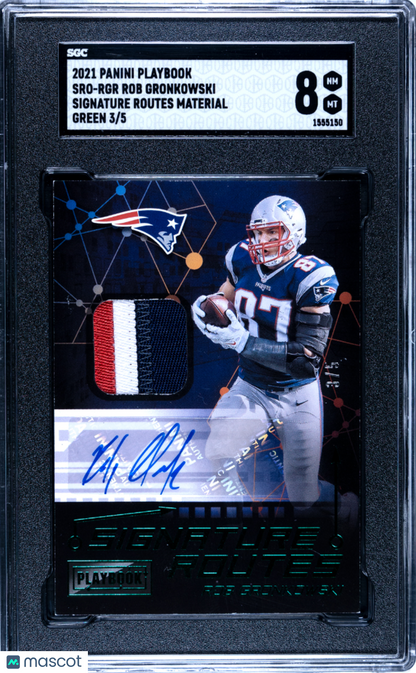 2021 Panini Playbook Rob Gronkowski SIG. Routes Mat. Green 5 SGC 8