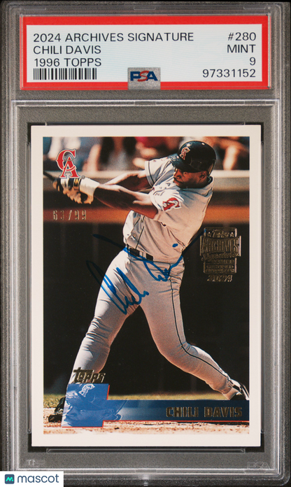 2024 Topps Archives Signature Series Chili Davis 1996 PSA 9