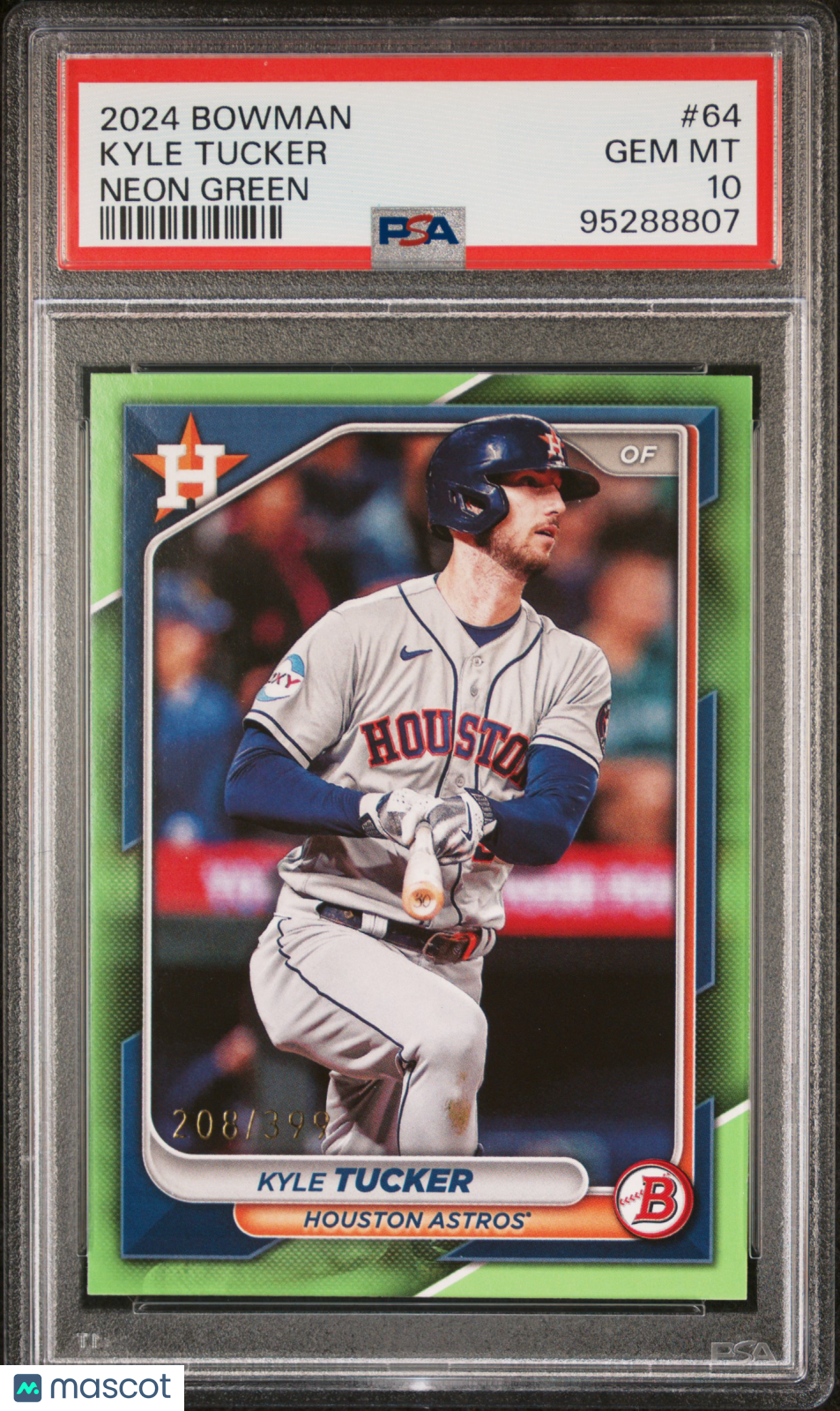 2024 Bowman Kyle Tucker Neon Green 208/399 PSA 10