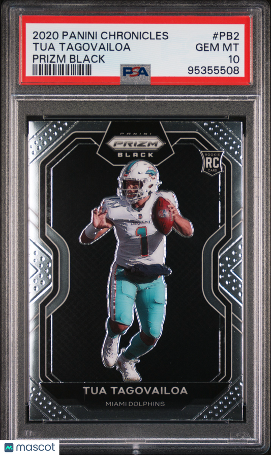 2020 Panini Chronicles Prizm Black Tua Tagovailoa #PB2 PSA 10